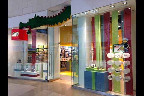 Lego Christmas window display